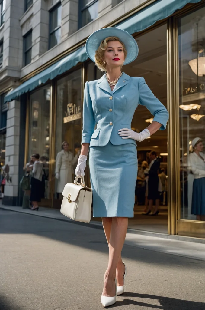 Powder Blue Day Suit with Pillbox Hat