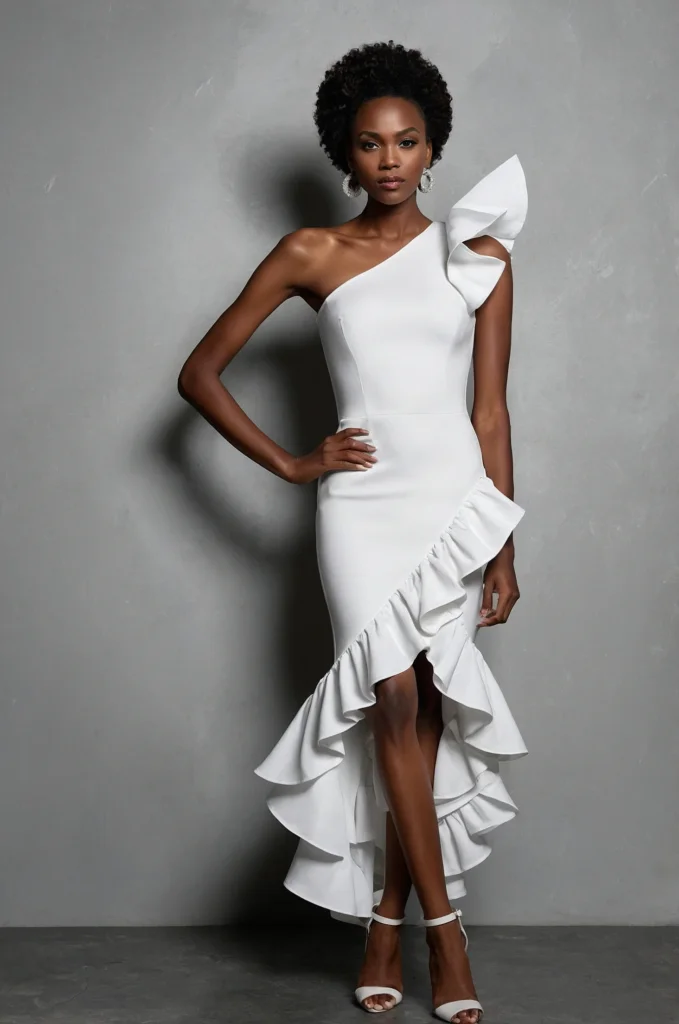 A Top with Exaggerated Ruffles