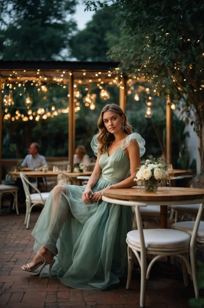 A Top with Puff Sleeves & a Midi Skirt