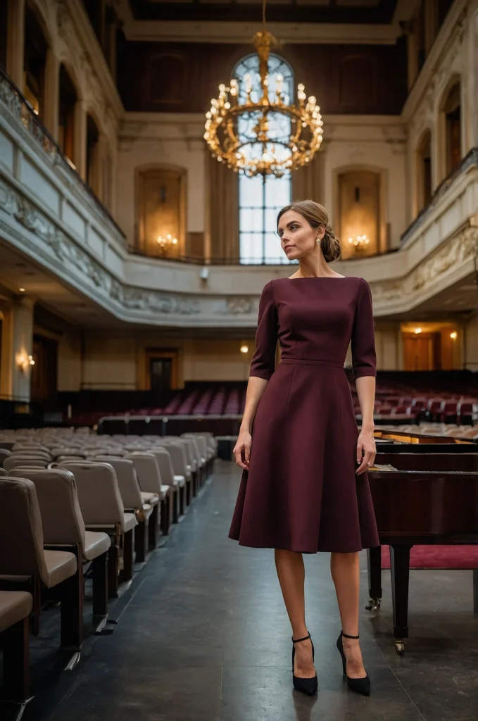 A Square-Neckline Dress