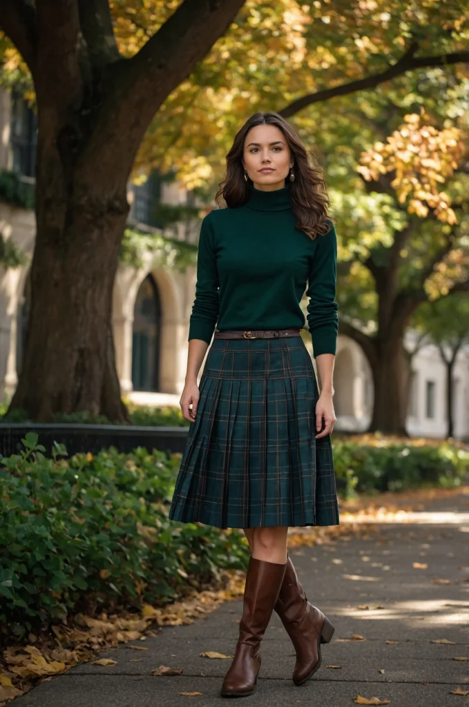 A Long Plaid Skirt