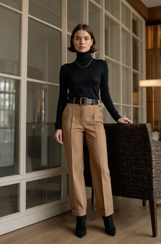 A Turtleneck and Trousers