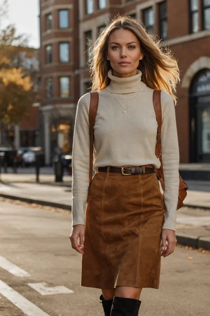 Knee-High Boots with a Skirt