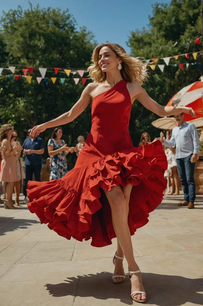 The Red Ruffled Dress