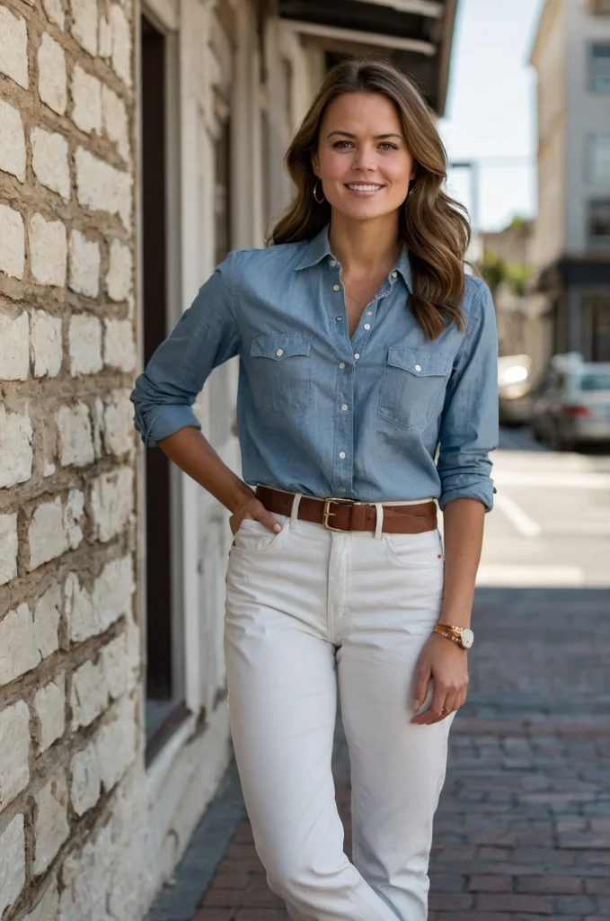 The Chambray Shirt & White Jeans
