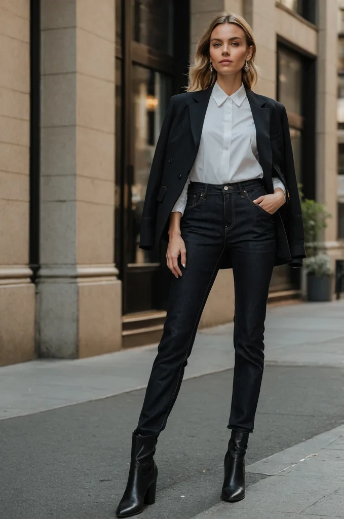 Blazer with Bootcut Jeans