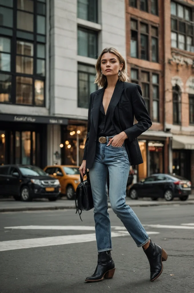 Blazer with Cowboy Boots