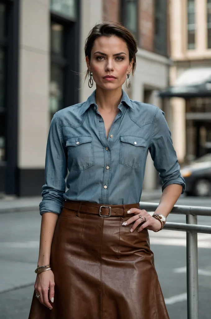 Shearling Coat with a Mini Skirt