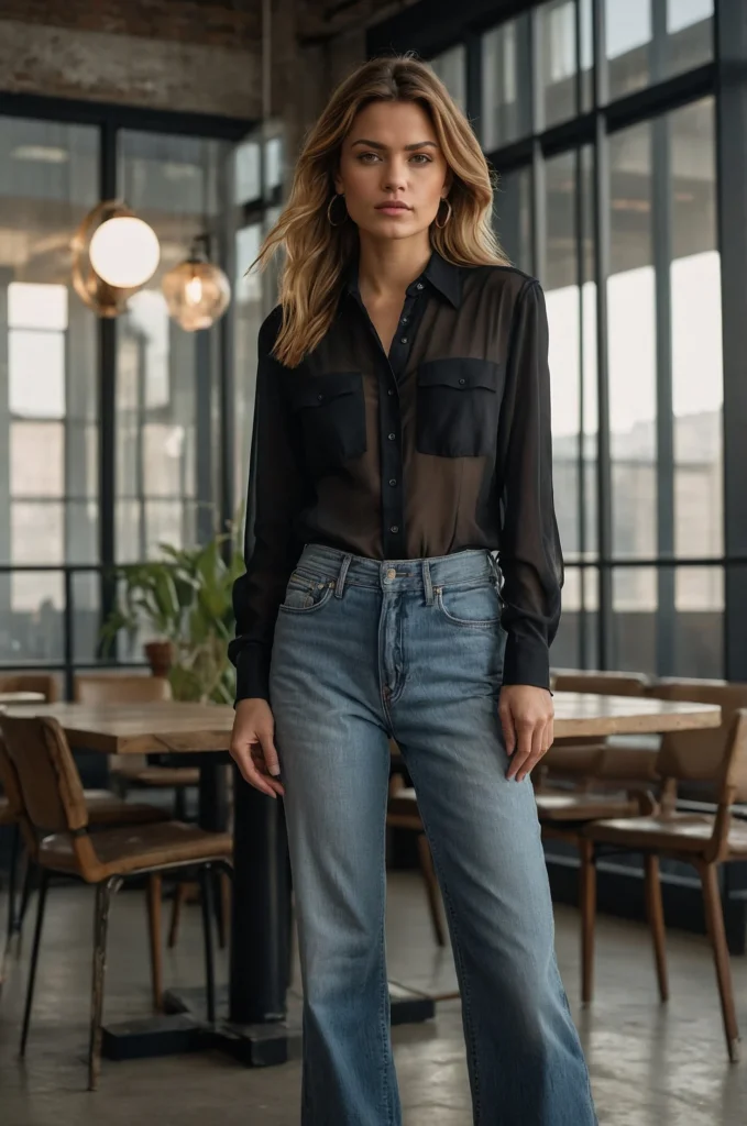Sheer Blouse with a Bralette