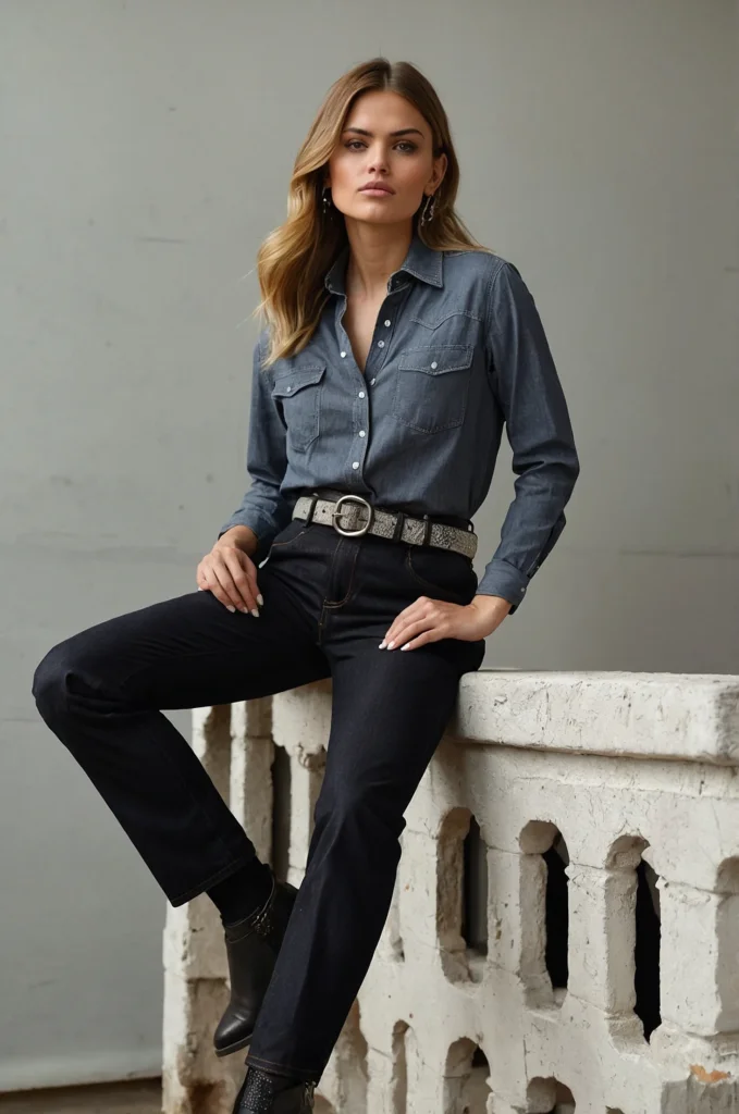Western Shirt with Tailored Trousers