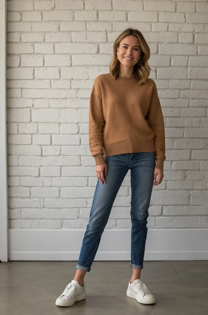 Classic Sweater and Straight-Leg Jeans