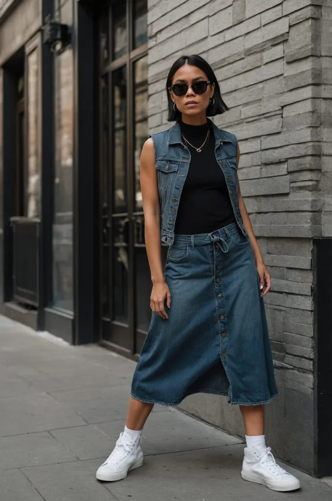 Simple Black Dress & a Denim Jacket