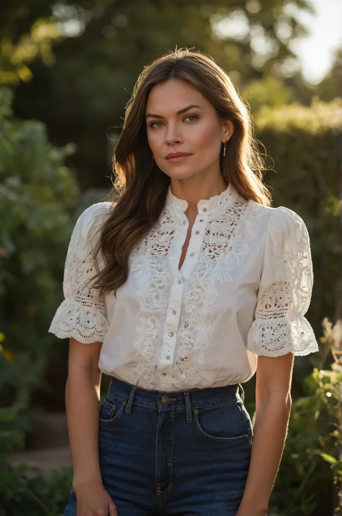 An Eyelet Blouse & a Cardigan