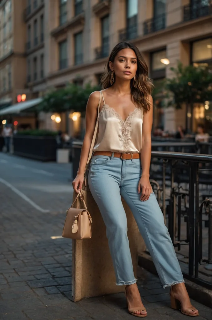 A Silk Camisole & Cardigan