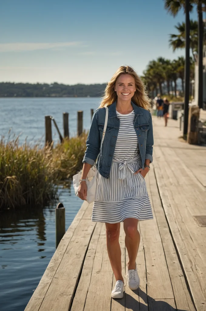 A Striped T-Shirt Dress