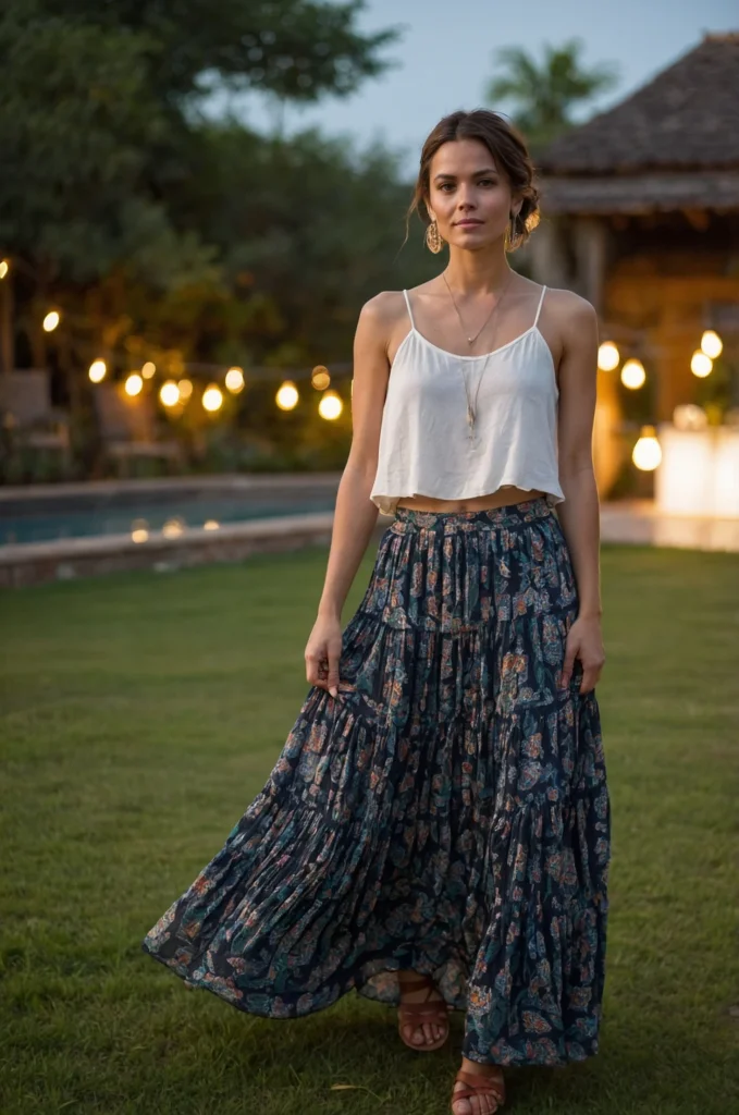 A Tiered Maxi Skirt & a Sweater