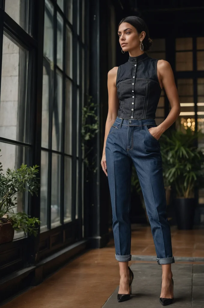 Denim Corset Top