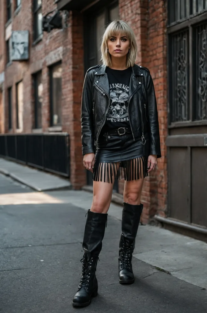 Fringe Skirt with a Graphic Tee