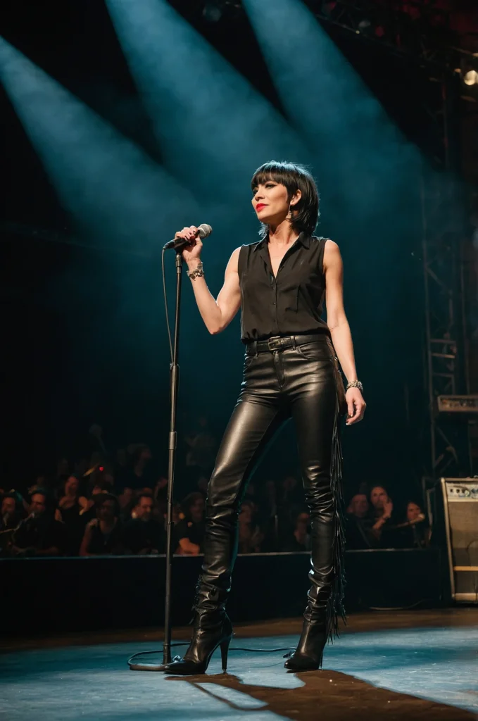 Leather Trousers with a Fringe Top