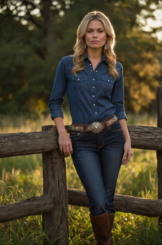 Flared Jeans and a Western Shirt
