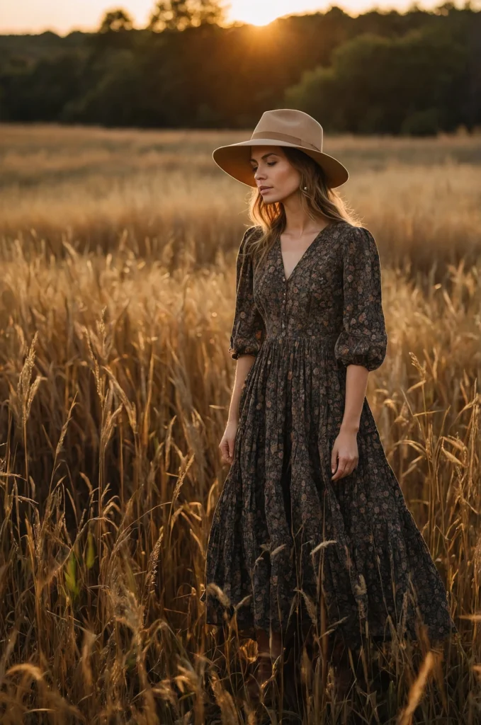 Prairie Dress and Ankle Boots