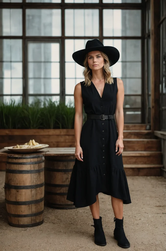 Simple Dress and a Cowboy Hat