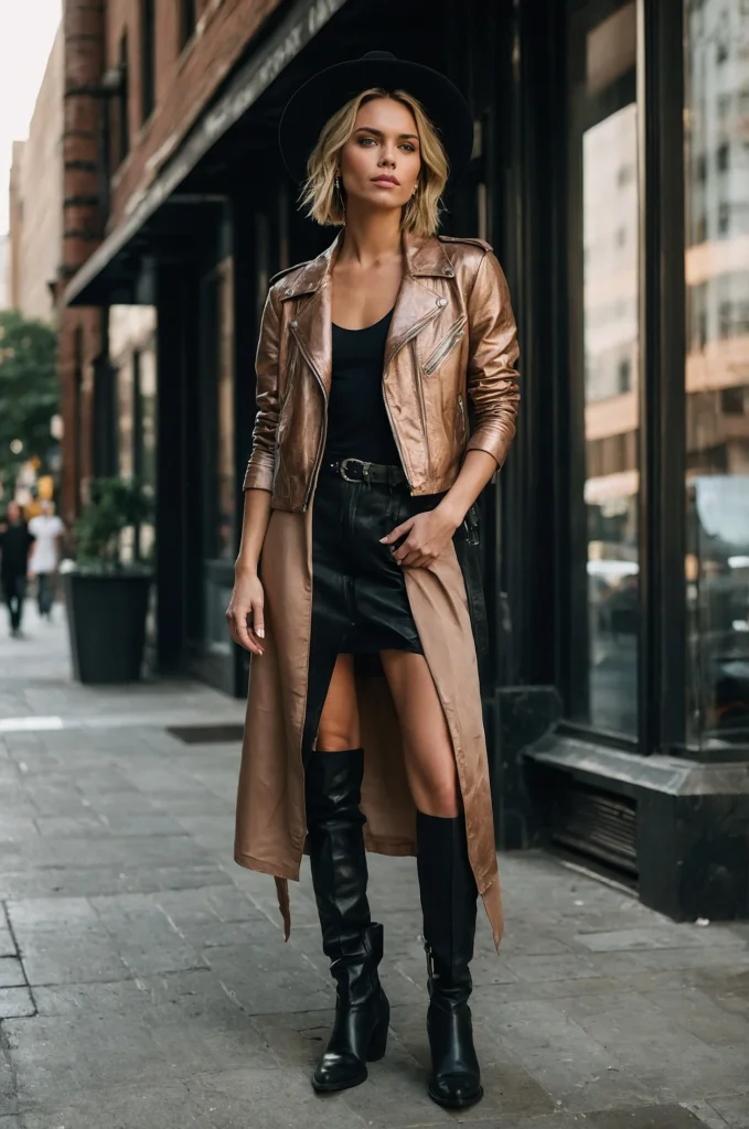 Slip Dress with Cowboy Boots